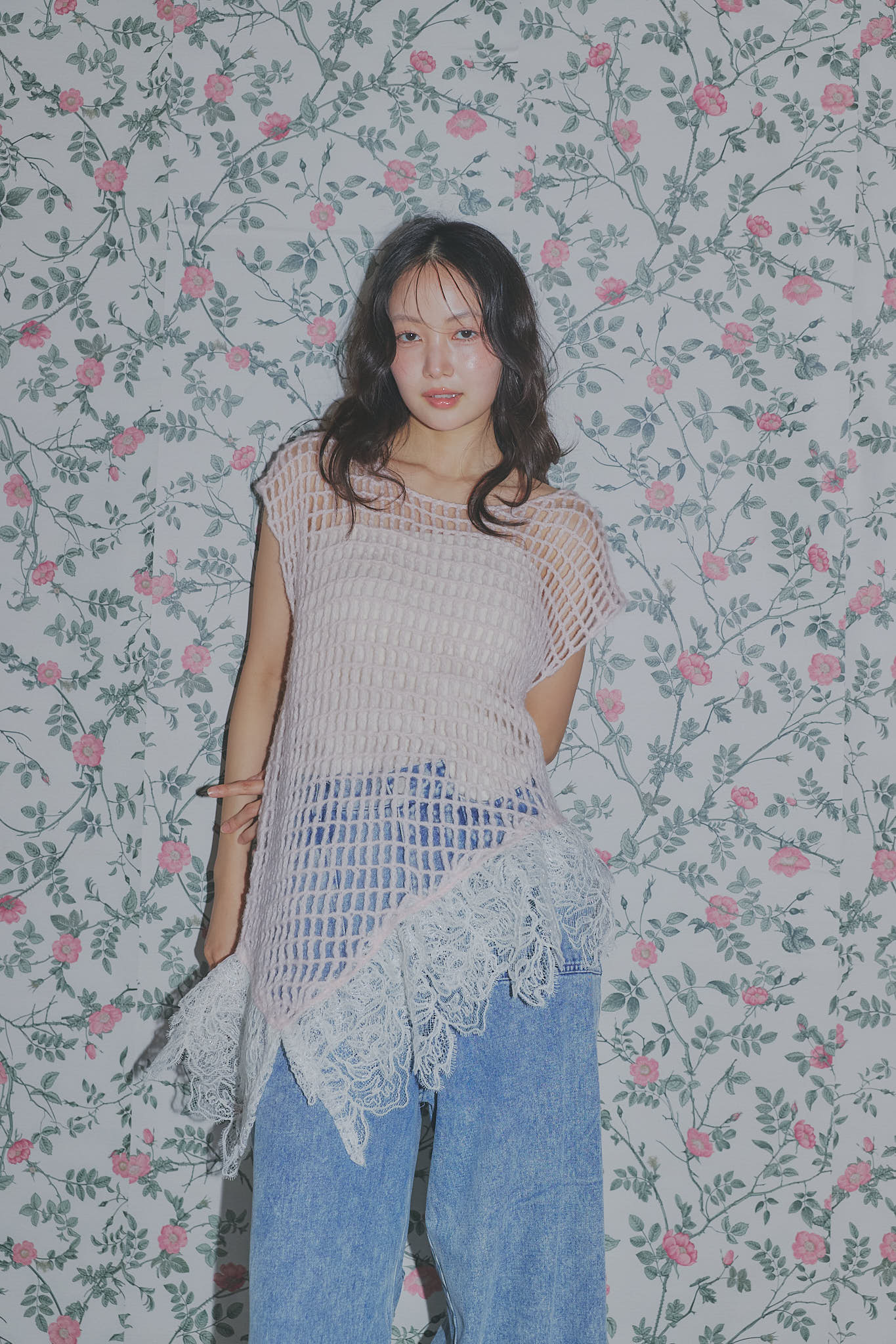 lace docking mesh knit