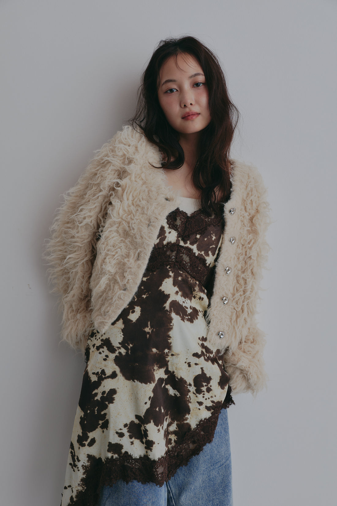 unique button short cardigan