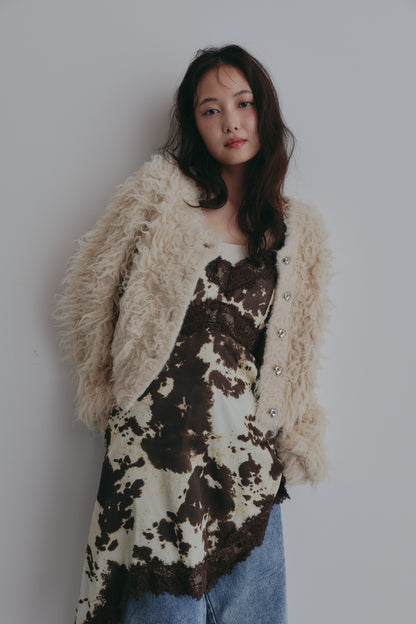 unique button short cardigan