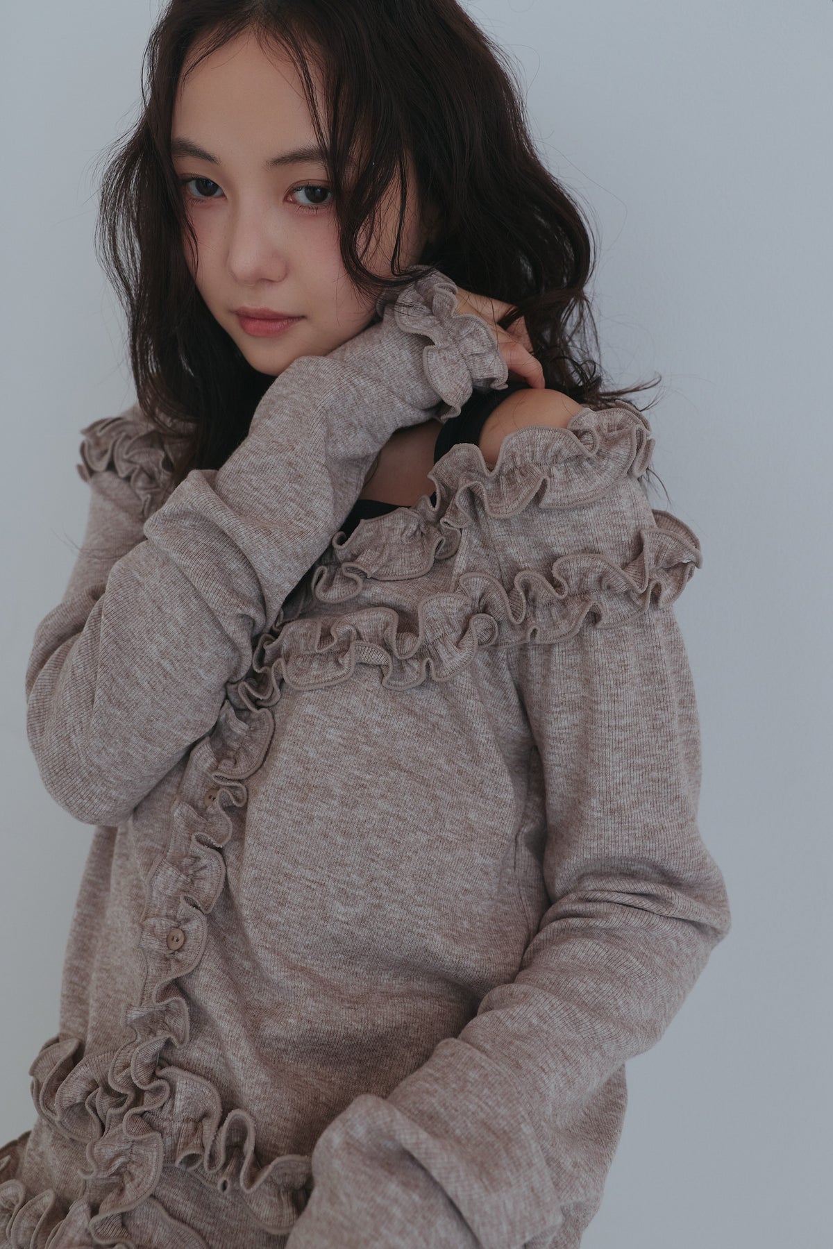 bicolor layered rib knit