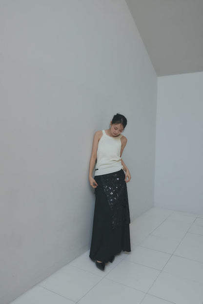 spangle layered sweat skirt