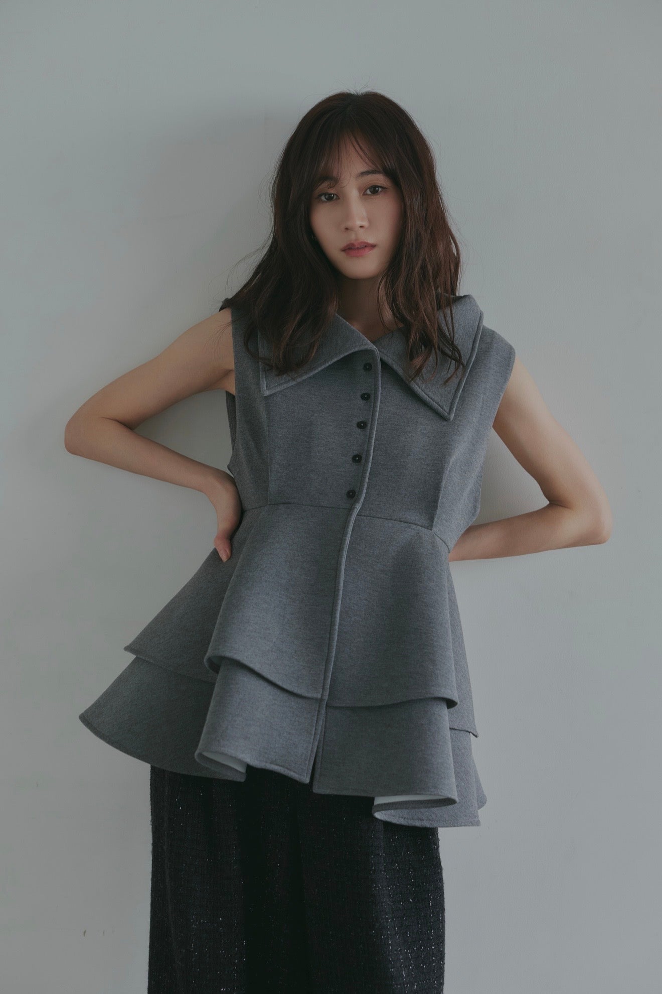 collar design peplum tops