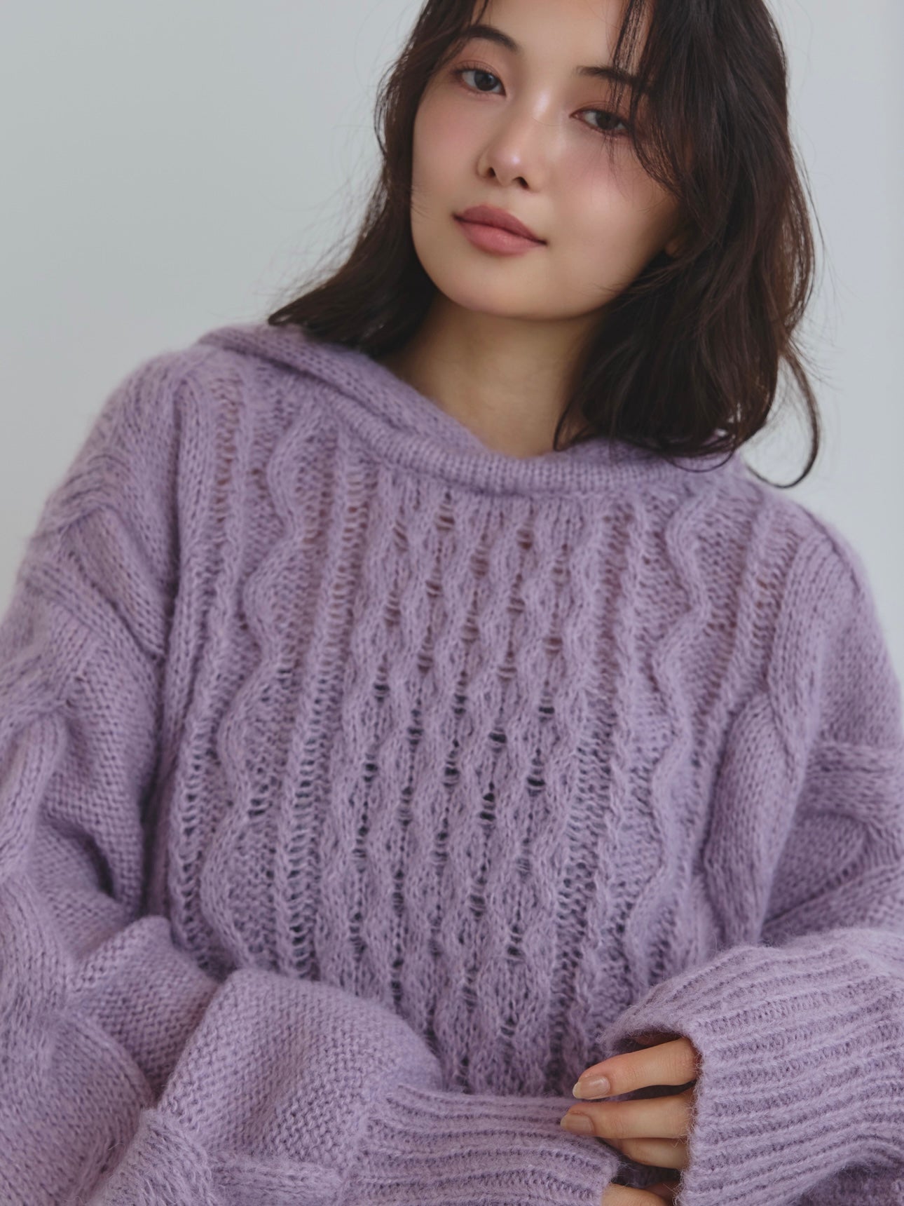 cable knit hoodie