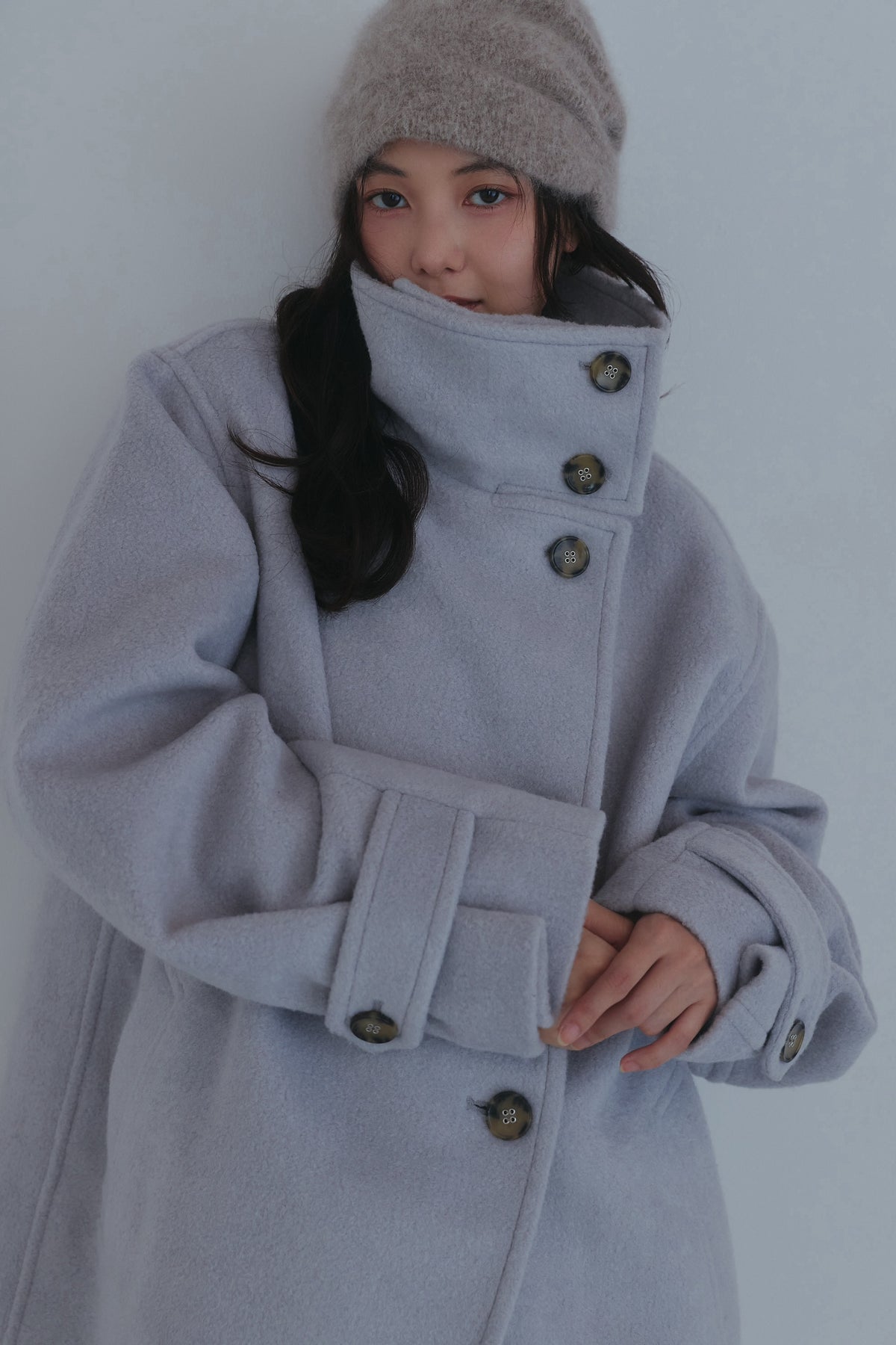 wrap collar medium coat