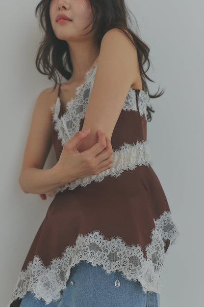 asymmetry lace camisole［6月下旬お届け］