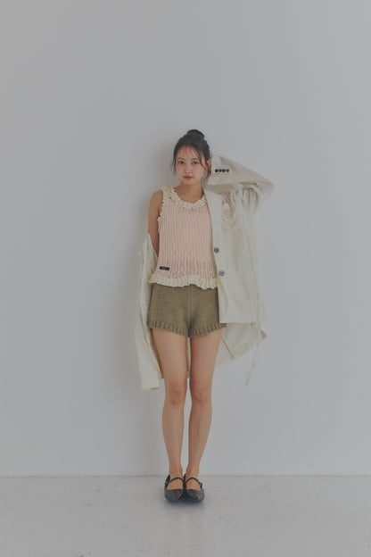 sheer rib frill tops