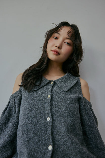 collar design shoulder knit