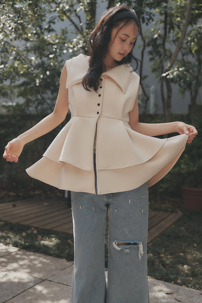 collar design peplum tops