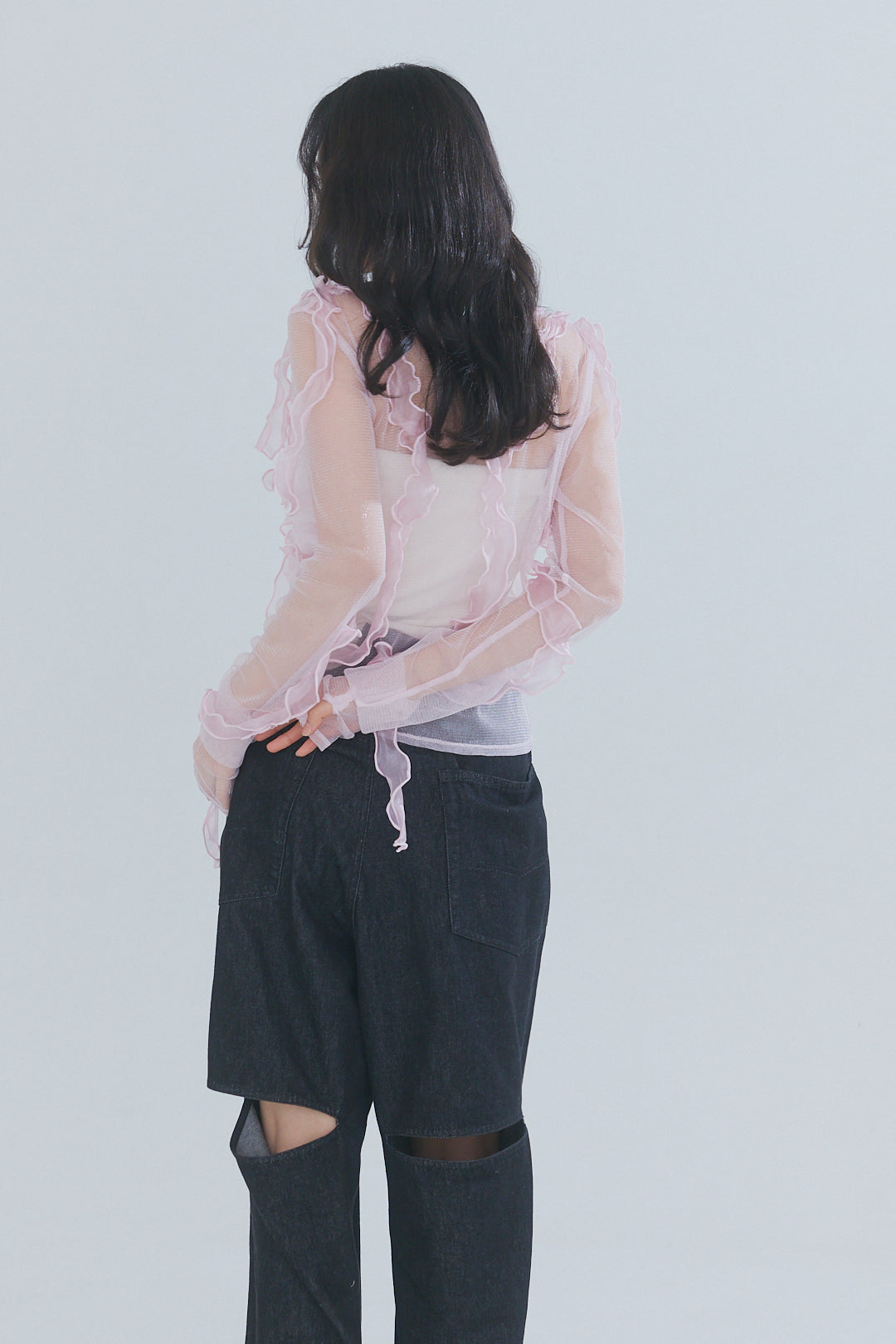 random ribbon sheer tops