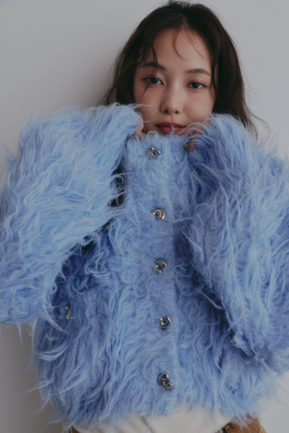 unique button short cardigan