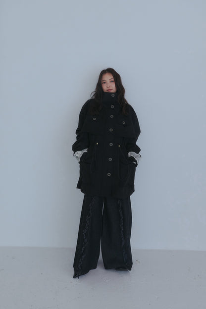 drawstring trench jacket