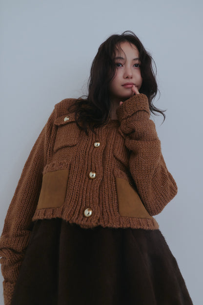 gold button pocket knit