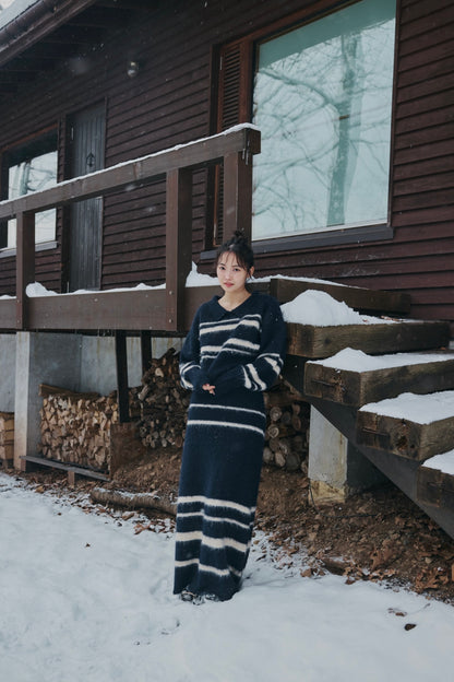 nuance border collar knit