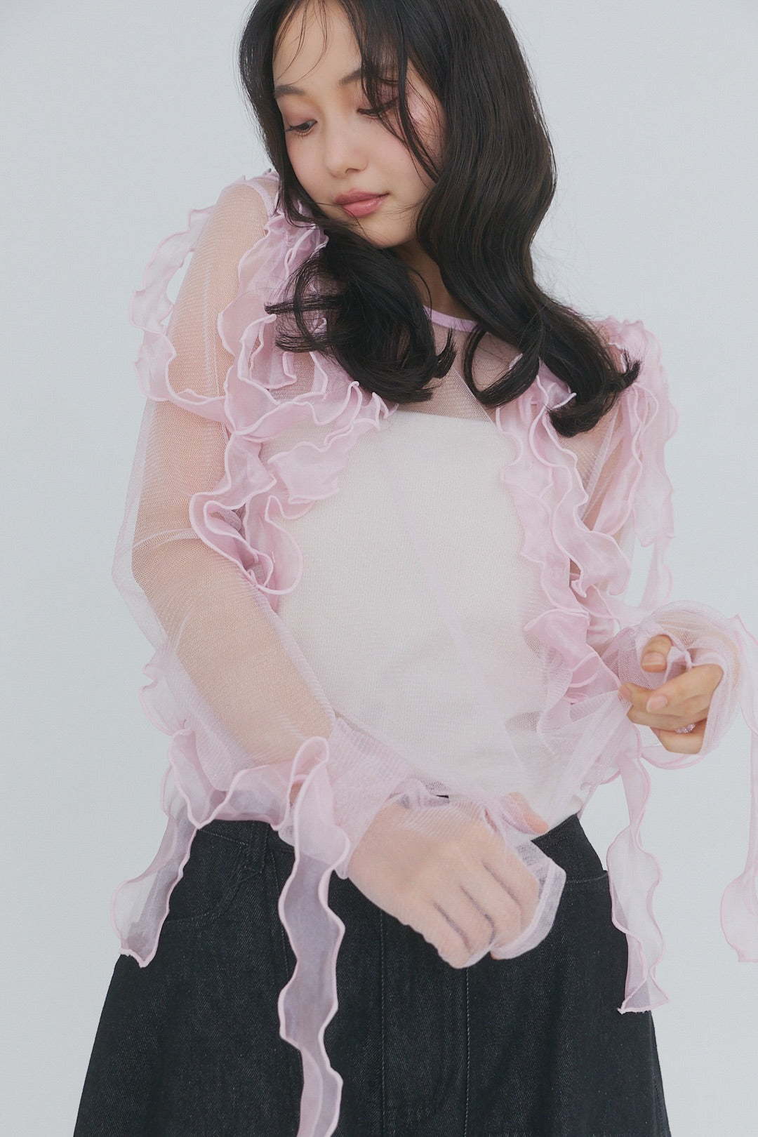 random ribbon sheer tops