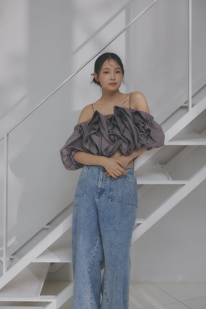 volume off shoulder blouse