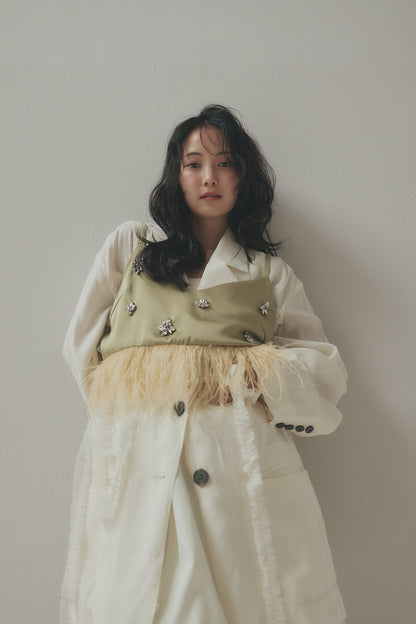 tulle pattern sheer jacket