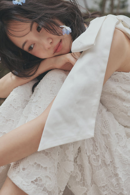 ribbon shoulder lace combinaison
