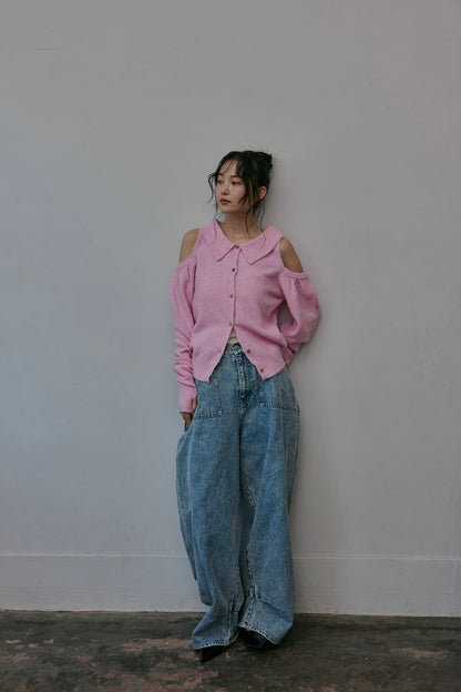 collar design shoulder knit