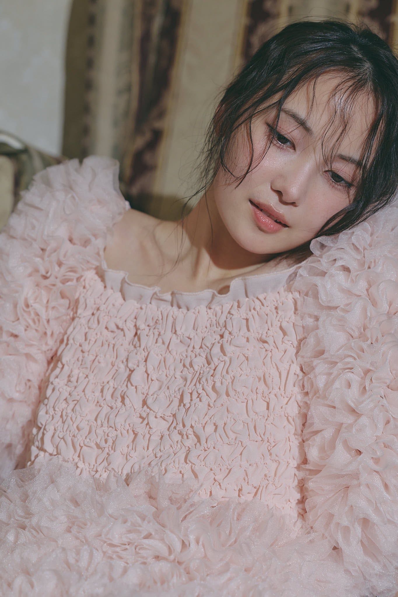 soft sparkle tulle blouse