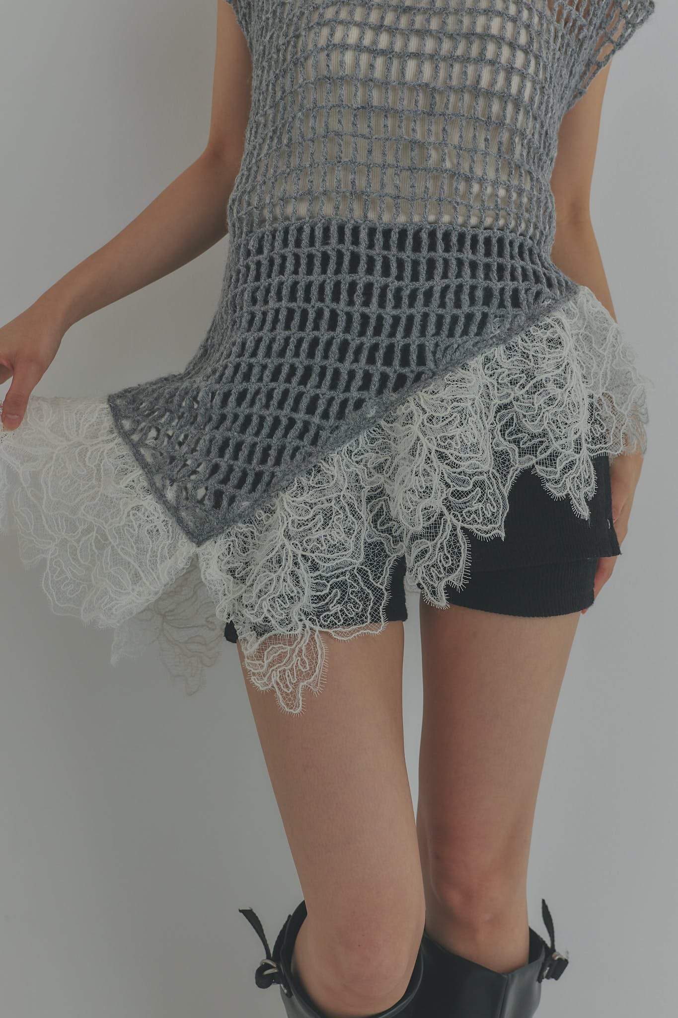 lace docking mesh knit