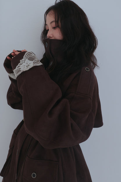 drawstring trench jacket