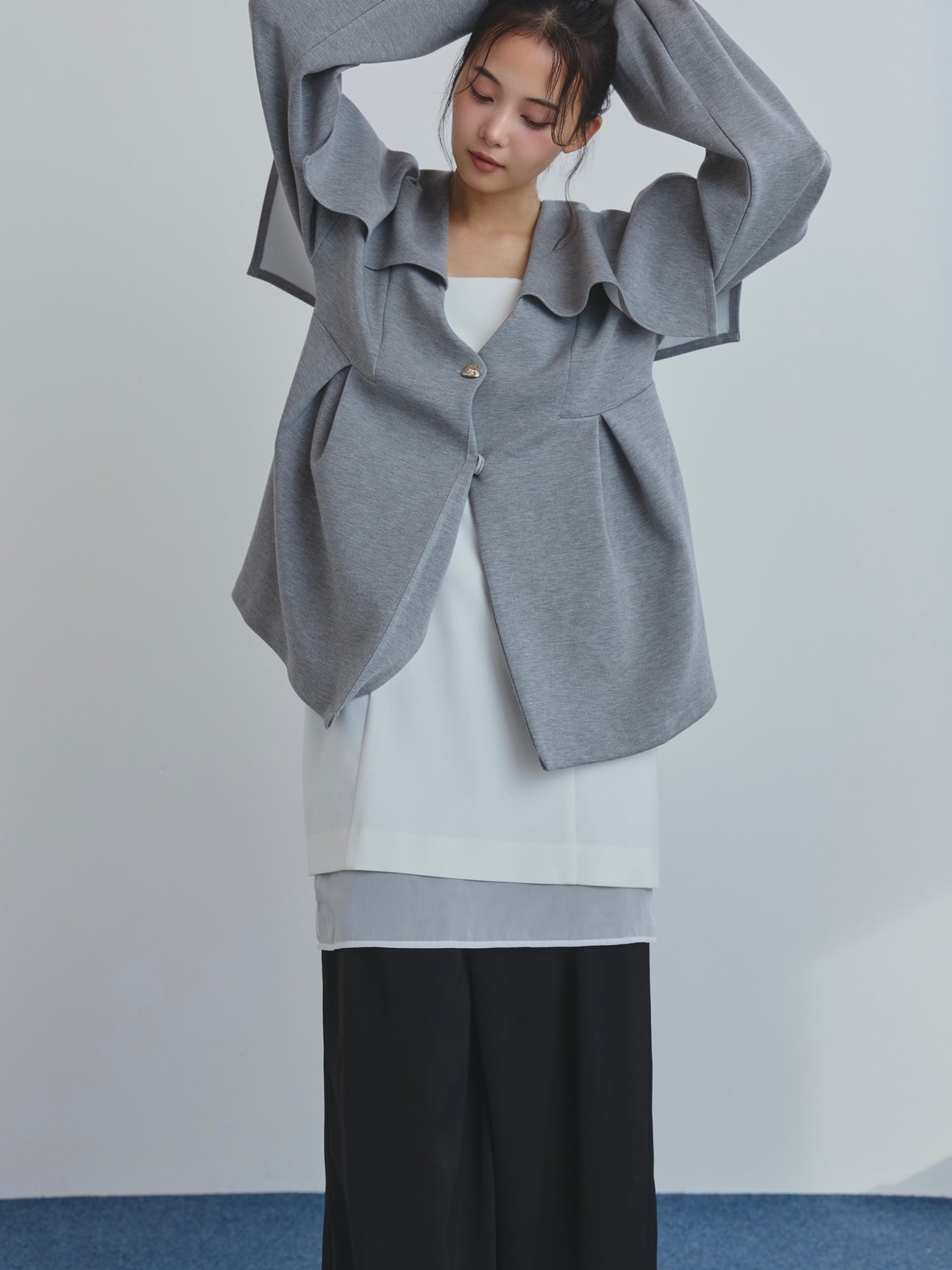 big collar peplum sweat