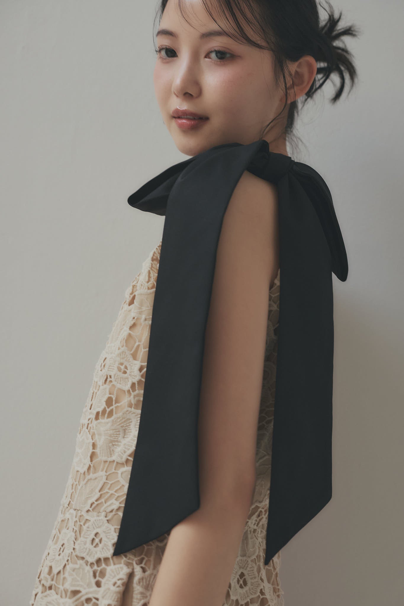 ribbon shoulder lace combinaison