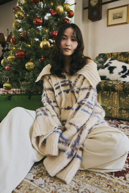 checked pattern knit