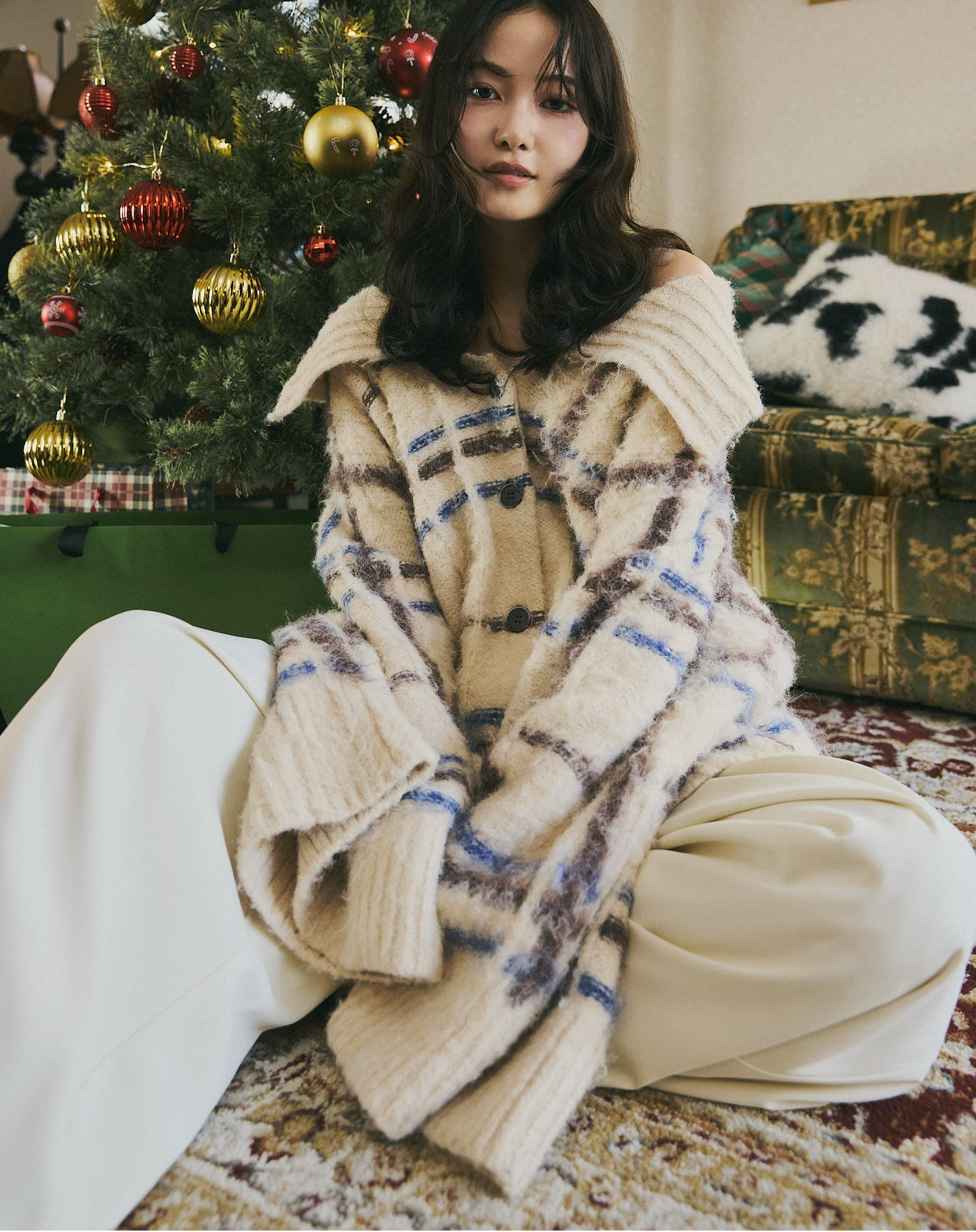 checked pattern knit