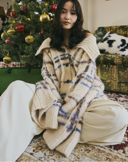 checked pattern knit