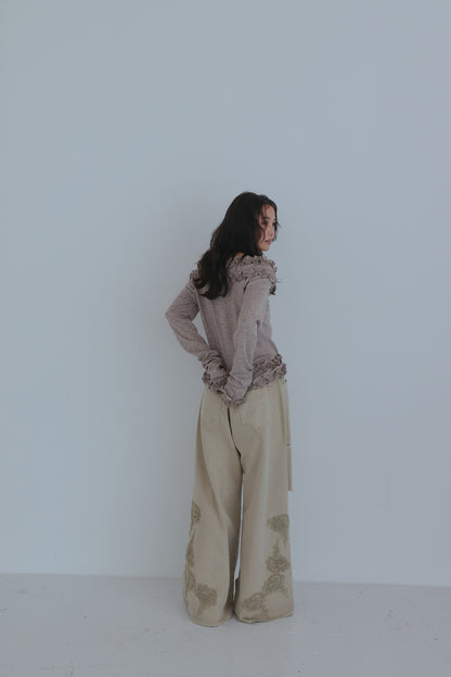 bicolor layered rib knit