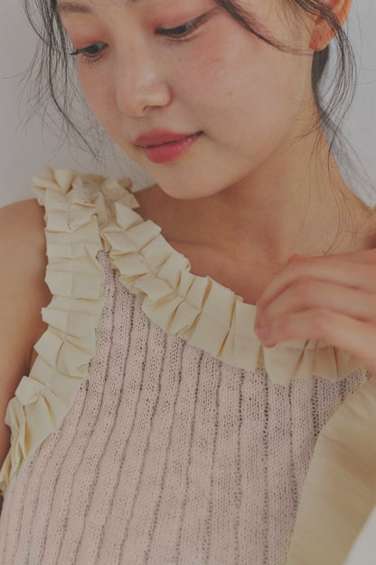 sheer rib frill tops