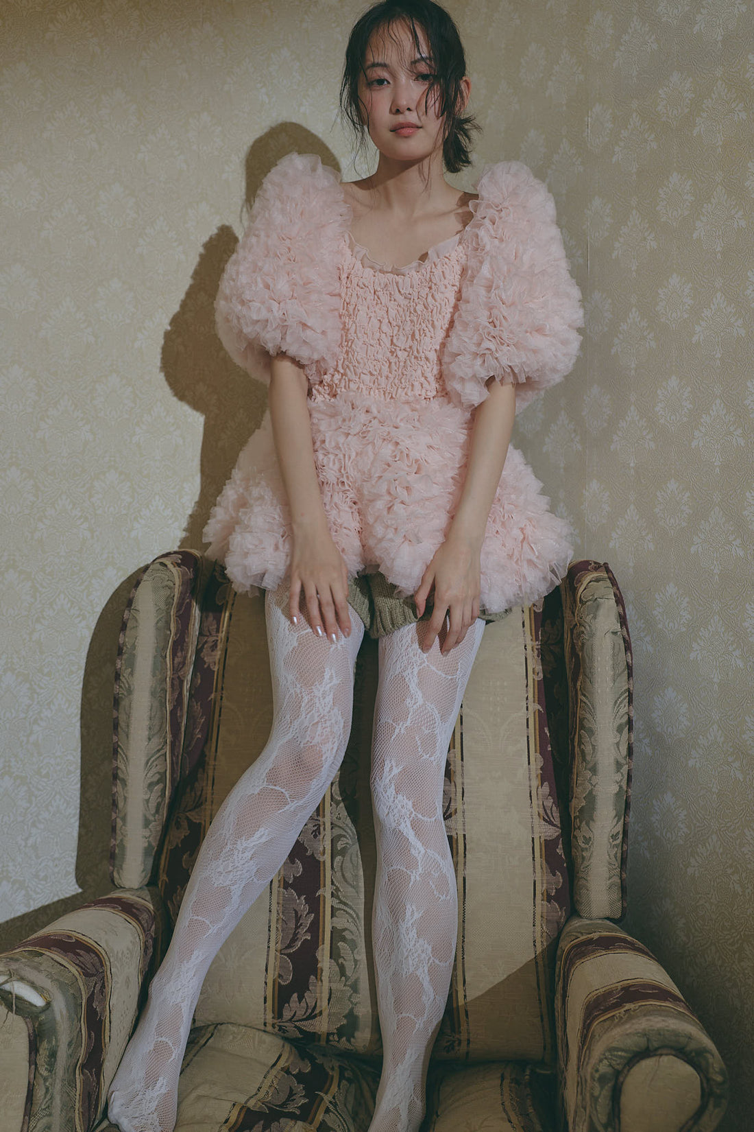 soft sparkle tulle blouse