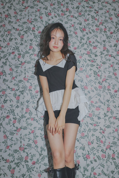 bicolor frill tops