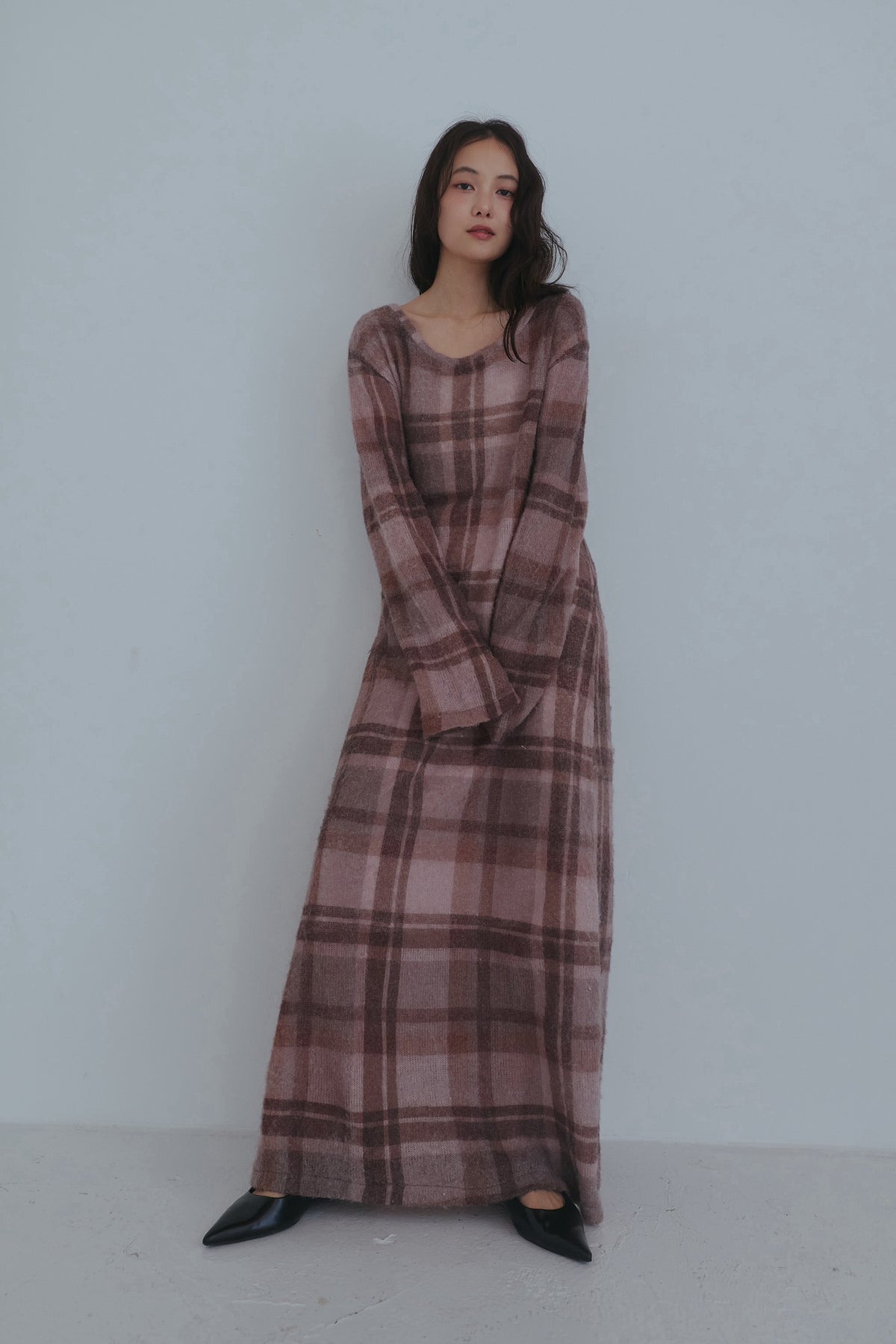 sheer checked one-piece
