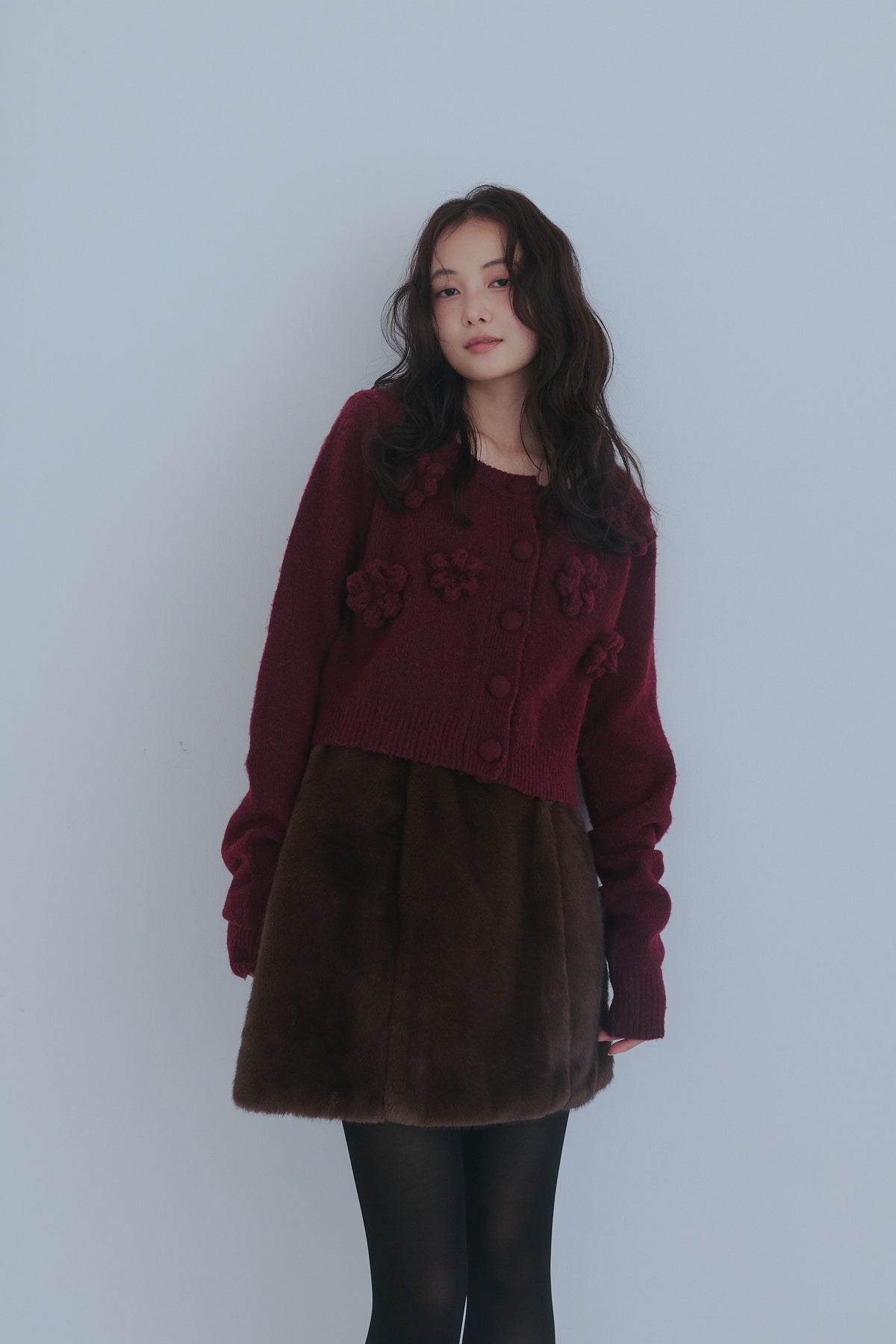 fur mini skirt