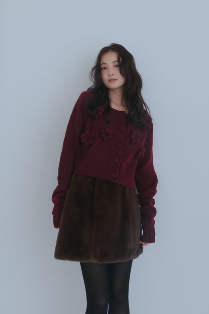 fur mini skirt