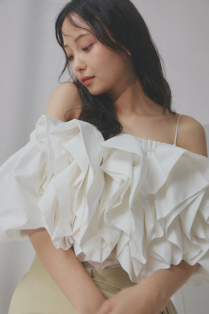 volume off shoulder blouse