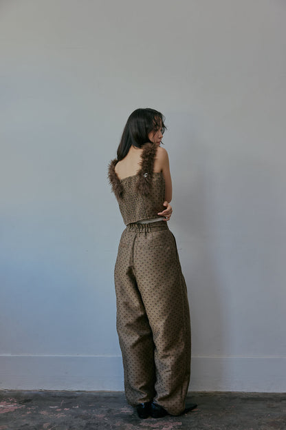 jacquard tuck pants