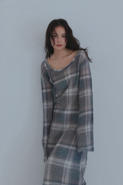 sheer checked one-piece
