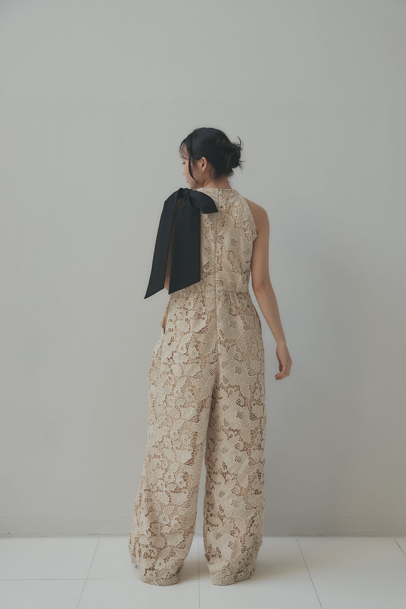 ribbon shoulder lace combinaison