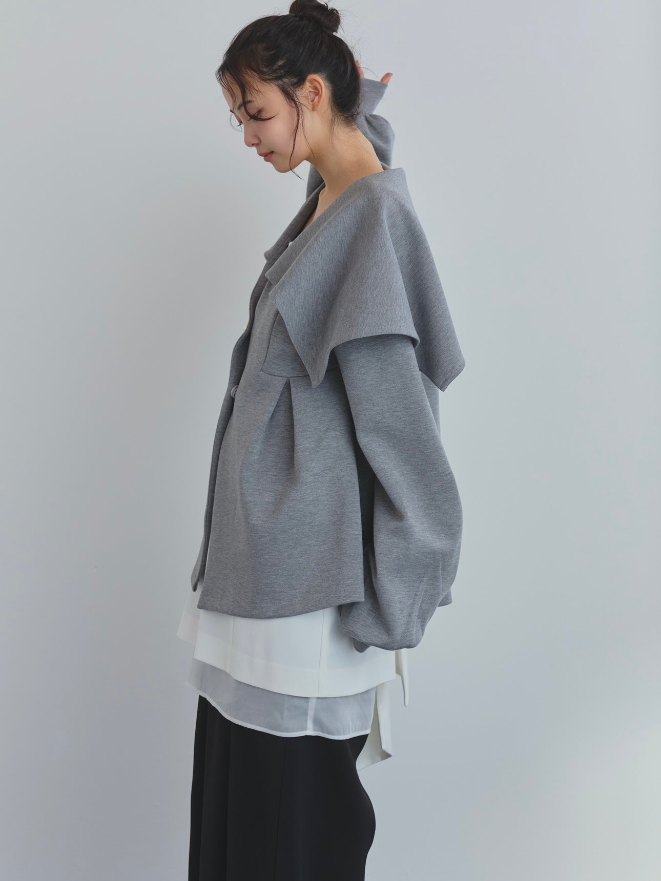 big collar peplum sweat