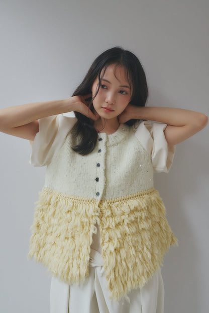 fringe design glitter summer knit