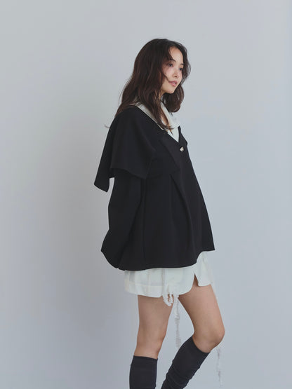 big collar peplum sweat