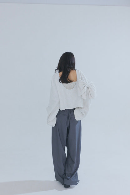 back open ribbon sweat