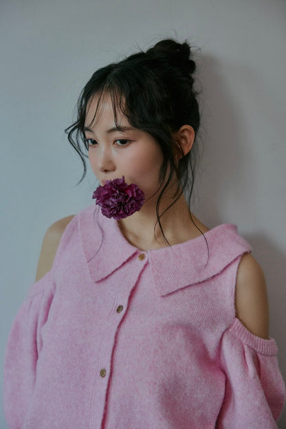 collar design shoulder knit