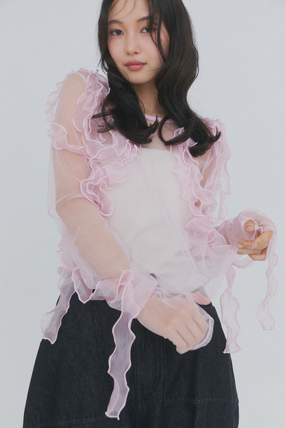 random ribbon sheer tops