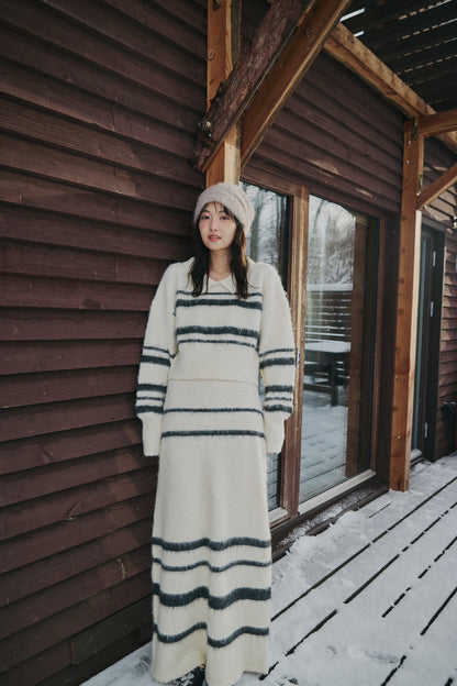 nuance border collar knit