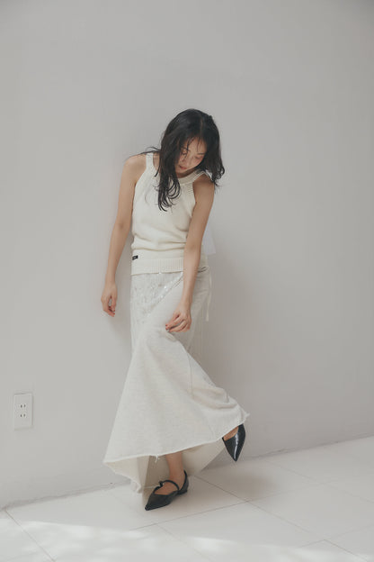 spangle layered sweat skirt