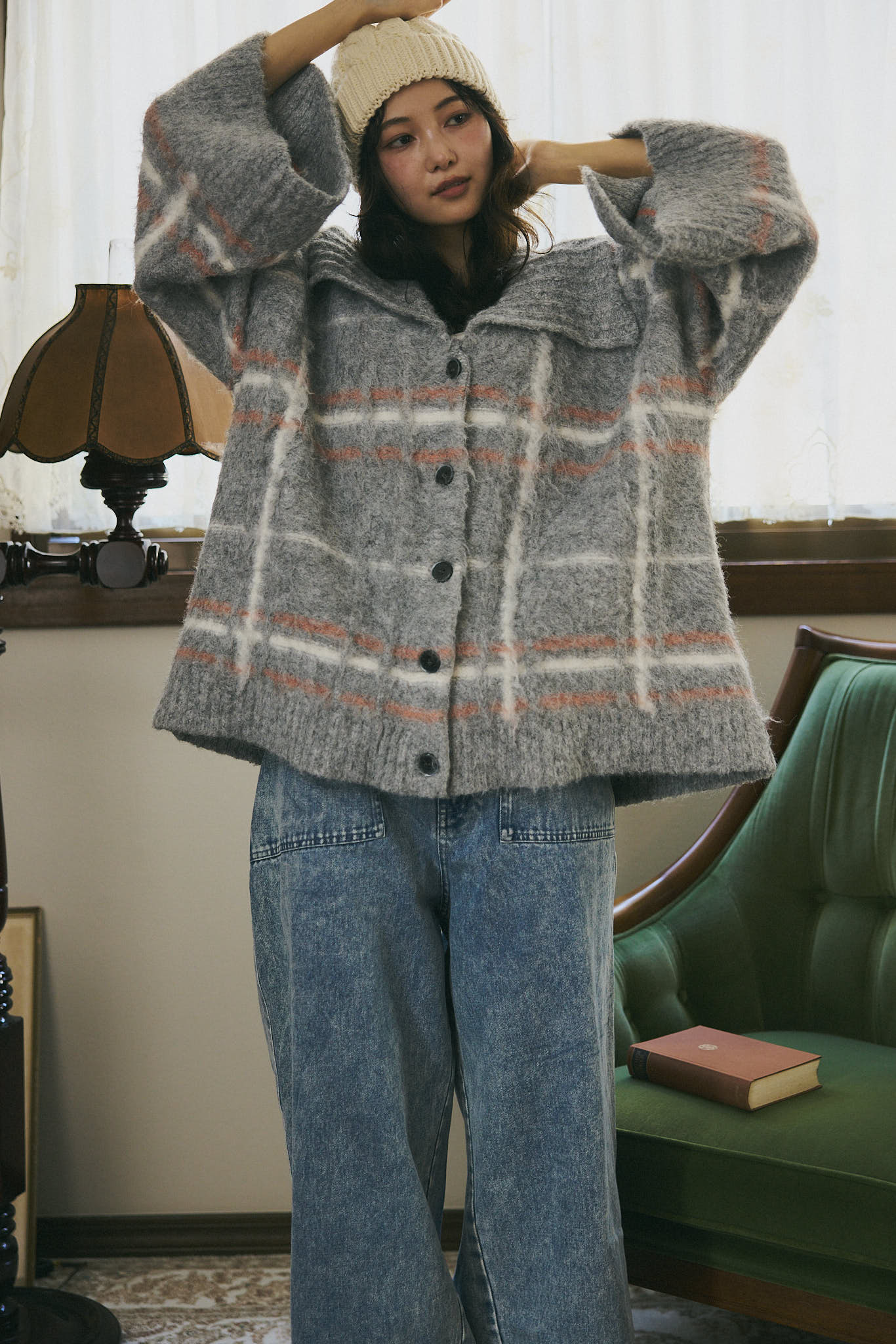 checked pattern knit